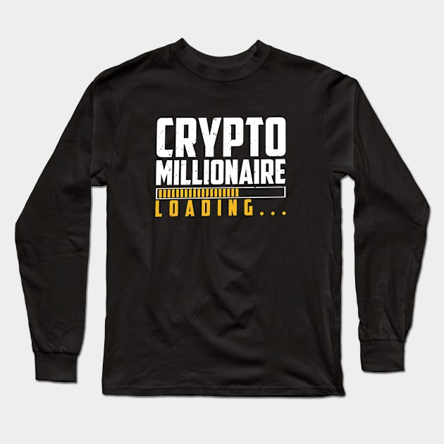 crypto millionaire loading Long Sleeve T-Shirt by kakimonkey